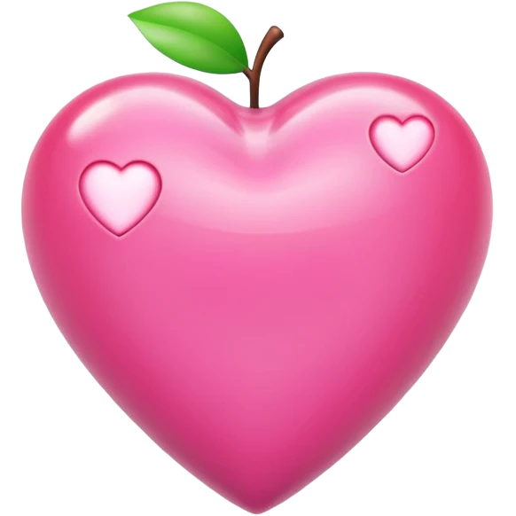 Apple-style 3D emoji of a shiny pink  heart, smooth and glossy surface, simple and elegant design, no background. emoji