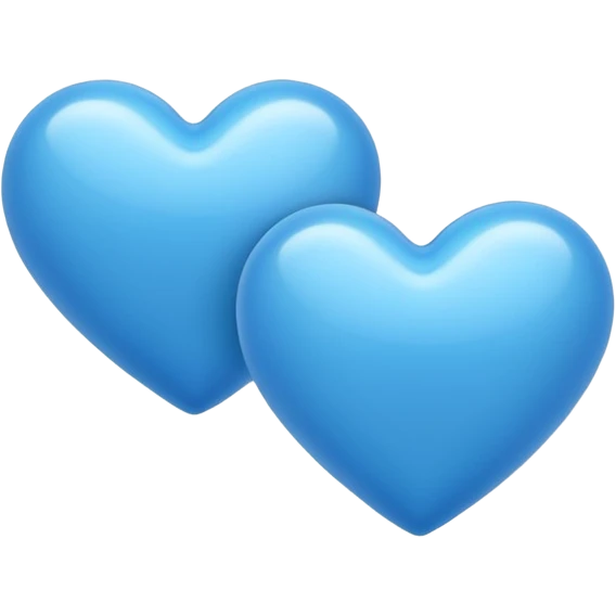 Dos coras azules pero arriba de otro pero solo 2 coras azules como este quiero pero en azul 💞 emoji
