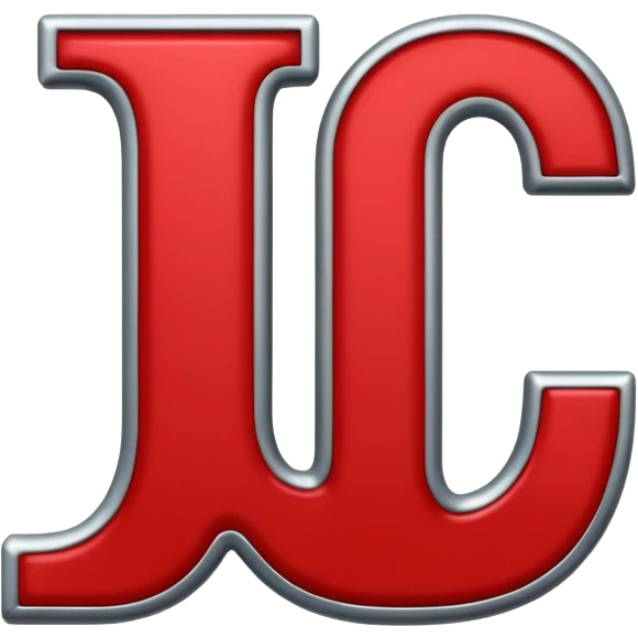 a red magnet shaped as the letter "U". the 2 end tips are color gray emoji