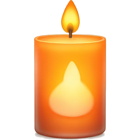 candle, orange tones in a glass emoji