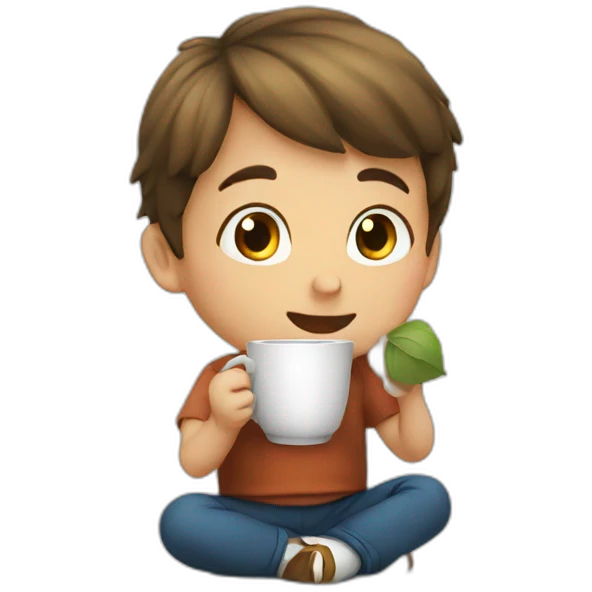 Kid Drinking tea emoji