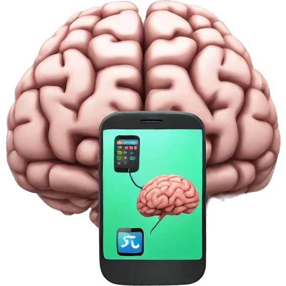 brain and phone  emoji