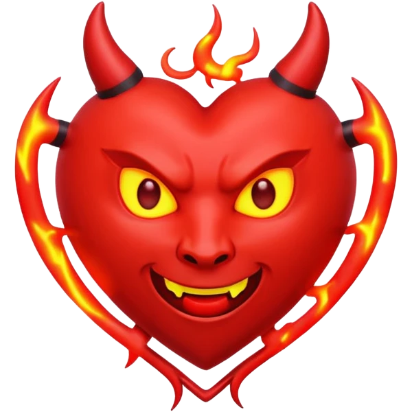 Devil heart neon emoji