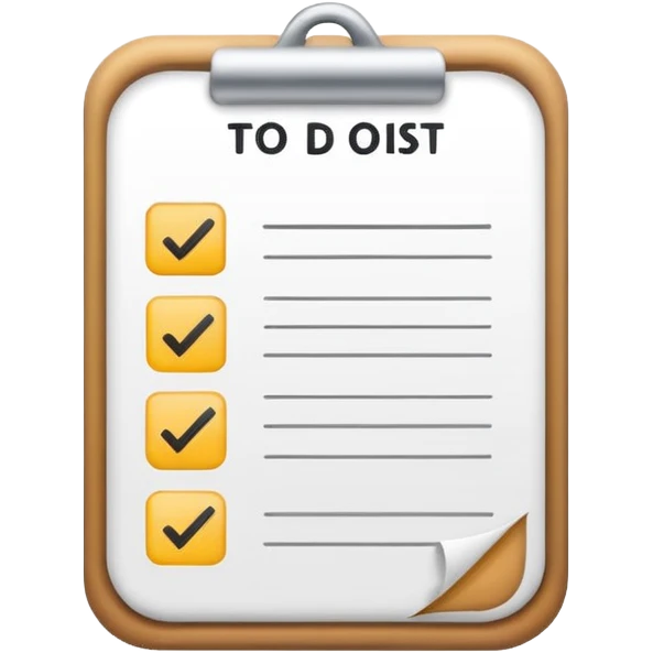 to do list icon. Transparent background emoji