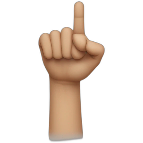 right hand with pointer finger pointing up and thumb pointing left and all other fingers down emoji