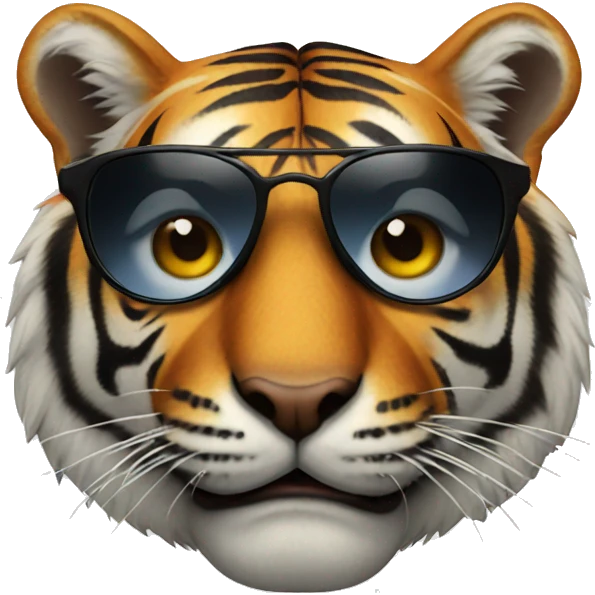 Tiger with sunglasses emoji