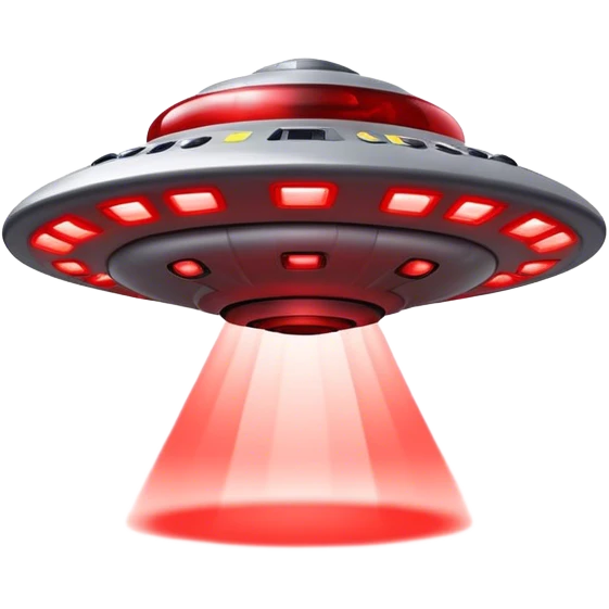 UFO red lights tilted  emoji