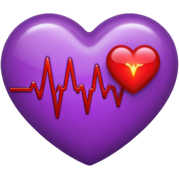 purple heart with heartbeat emoji