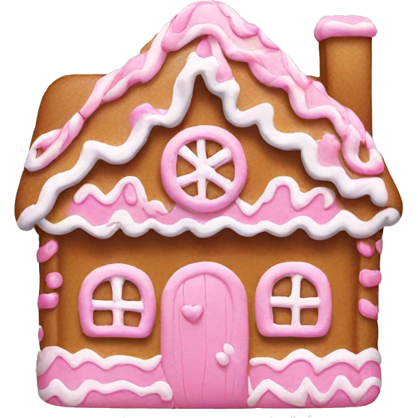 pink gingerbread house  emoji