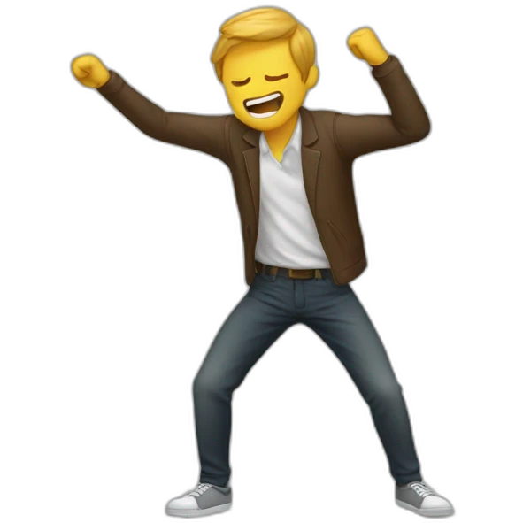 Homme qui fait un dab emoji