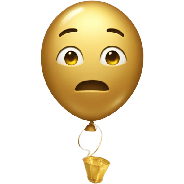 Golden balloon in the shape of a 2 emoji