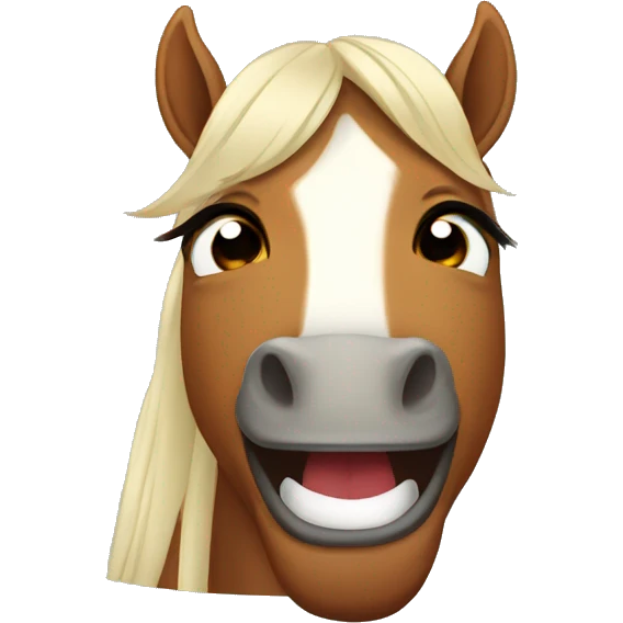 Horse winking emoji