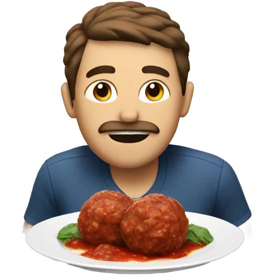 Guy eating 2 meatballs emoji