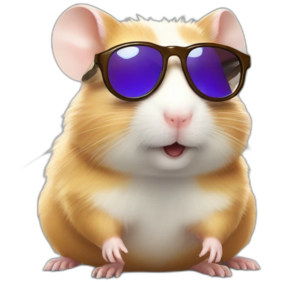 Hamster avec des lunettes de soleil emoji