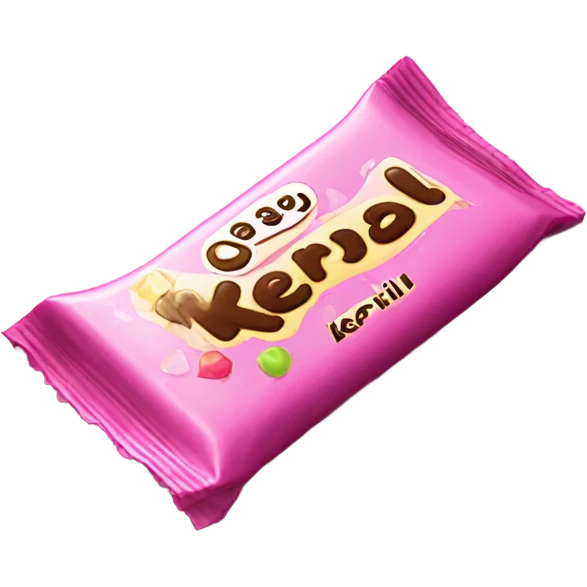 pink candy bar with the inscription kerlli emoji