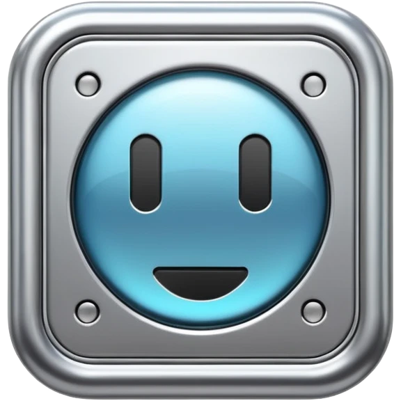 A futuristic microchip emoji made of polished silver chrome, minimal circuit details, smooth metallic surface, soft lighting, iOS emoji style, centered, clean white background emoji