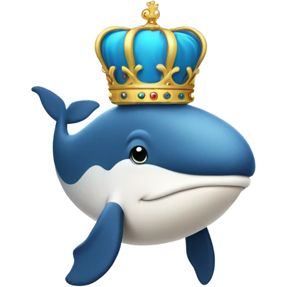 Whale wearing a crown  emoji