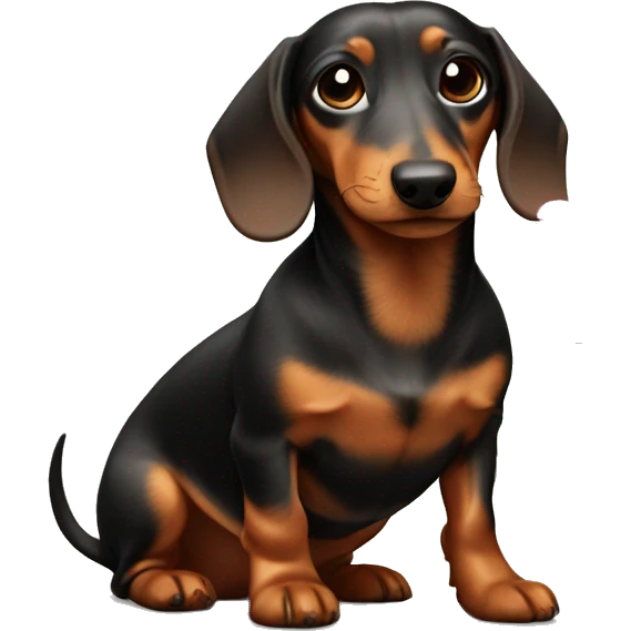 dachsund with flower emoji