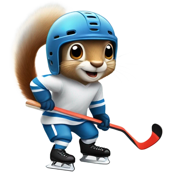 squirrel playing hockey emoji