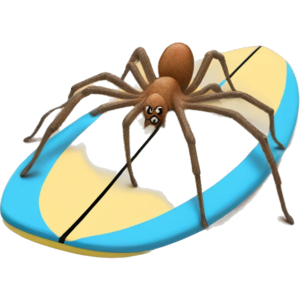 Huntsman spider on a surfboard emoji
