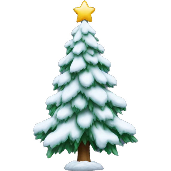 snowy Christmas tree emoji