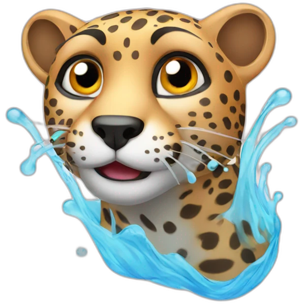 Swimming cheetah emoji