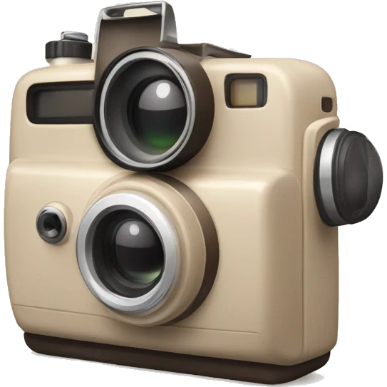 beige Palaroid camera with a photo card sticking out of it emoji