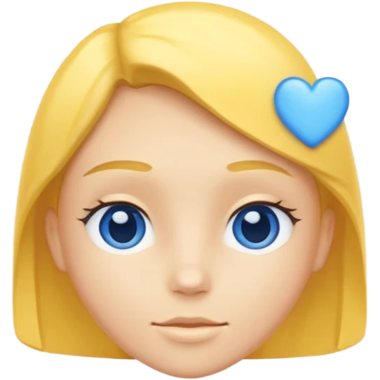 Head yellox of love with blue hearts emoji