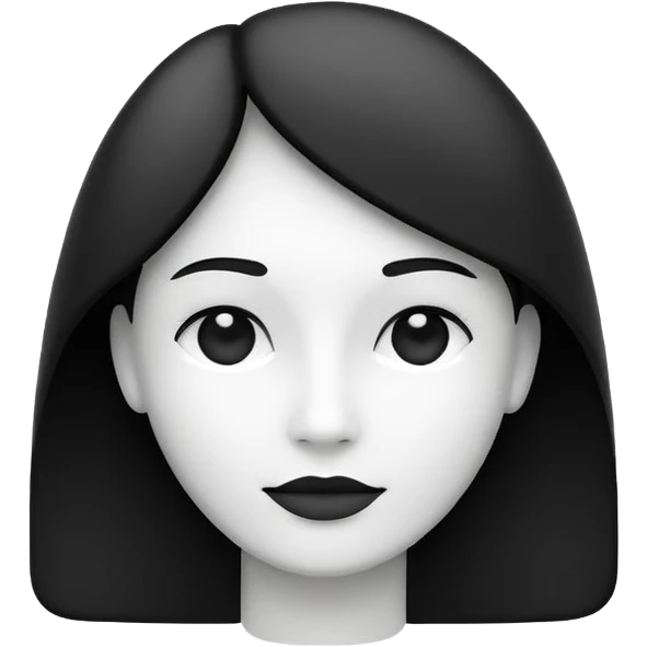 Minimalistic flat vector icon, iOS style, thin black outline on white background. Person silhouette. Black, completely monochrome, matte.  emoji