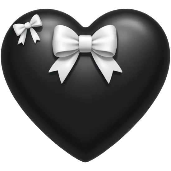 Emoji cuore nero con fiocco difianco bianco  emoji