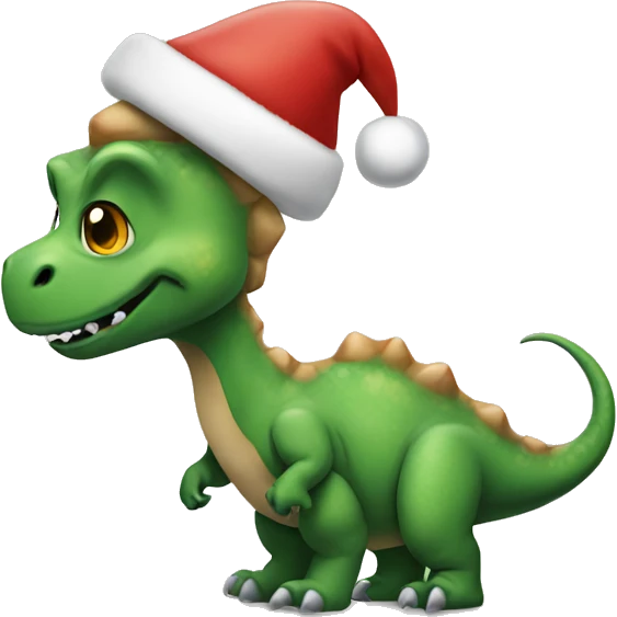 Dinosaur Santa emoji