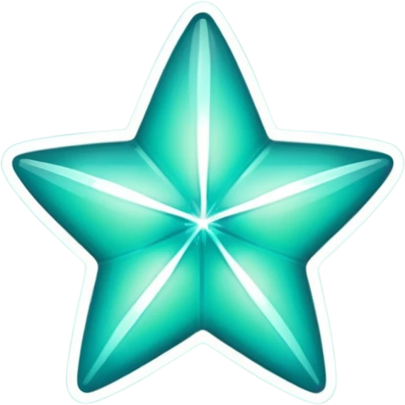 teal star with sprkle emoji
