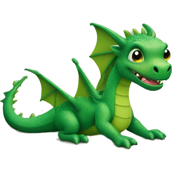 Green dragon at the beach  emoji