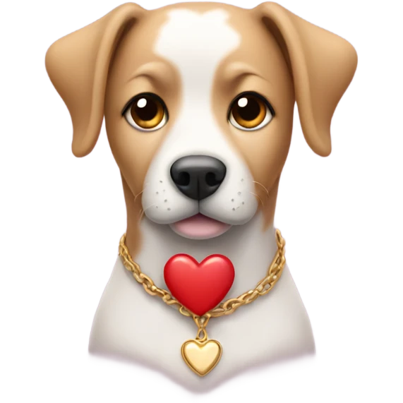 Dog wearing a heart necklace  emoji