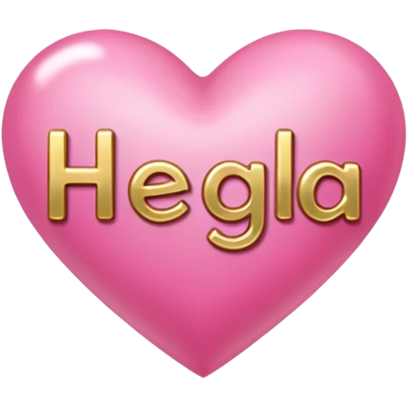 In pink heart,the gold inscription "Helga" in large letters emoji