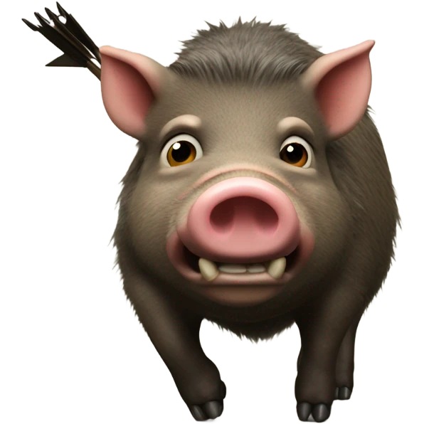 Wild boar with an arrow in it emoji