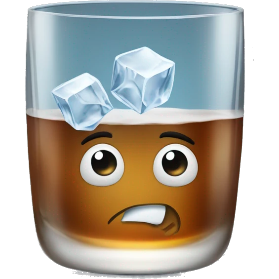 ice cold whiskey glass with ice cubes emoji