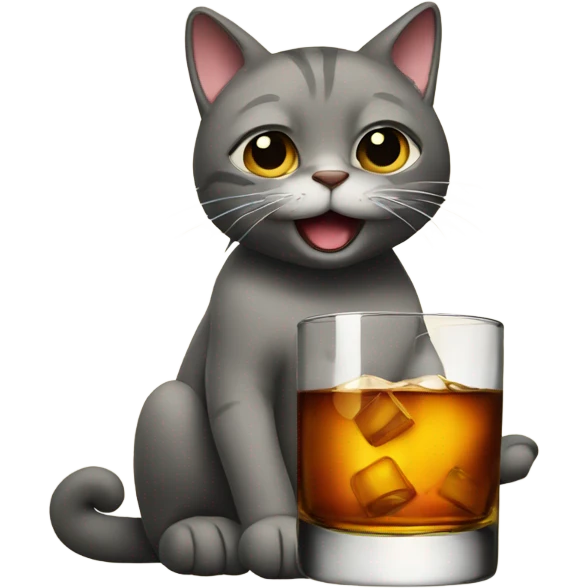 Cat drinking whiskey emoji