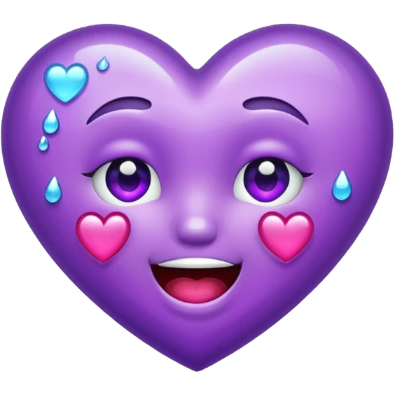 Sparkly purple heart crying laughing  emoji