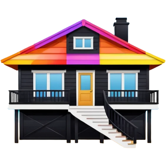beach house house no trees not wooden like cartoonish almost only the front emoji