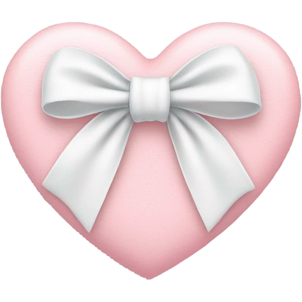 Light pink heart with white bow emoji