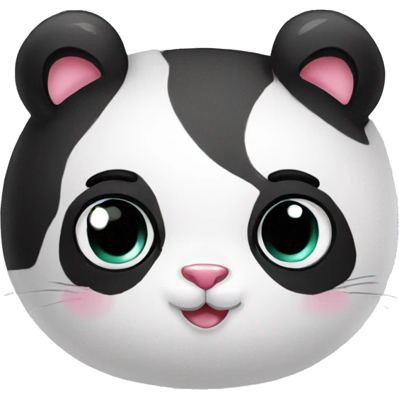 Cute panda cat kissing his girlfriend  emoji