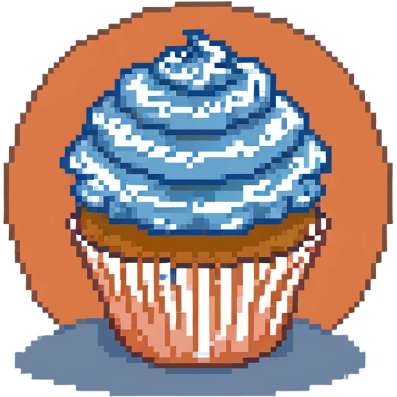 cupcake with blue icing emoji