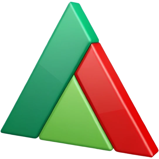 green red triangle up down 3d emoji