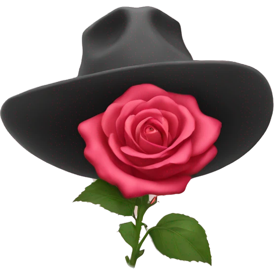 rose with hat emoji