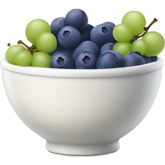 yoghurt bowl with grapes and blueberries emoji