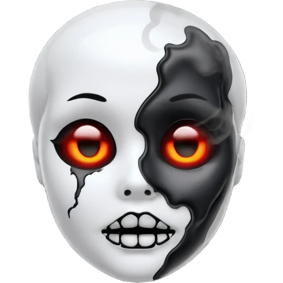 curved dolls, poisonous, black smoke emitted emoji