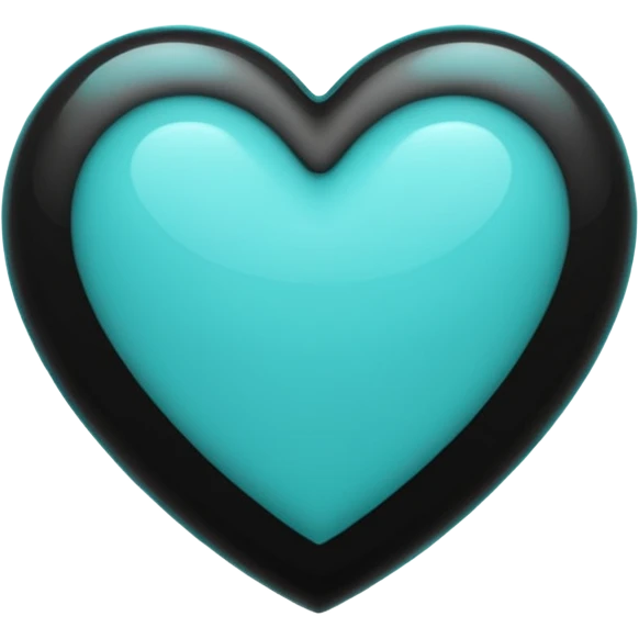 heart with black and teal highlights emoji