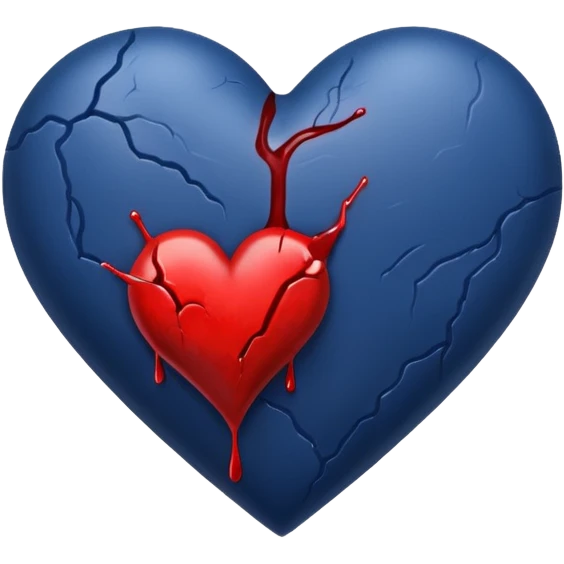 Bleeding navy blue heart  emoji