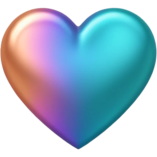I need a teal, orange , purple, and rose gold Heart emoji emoji